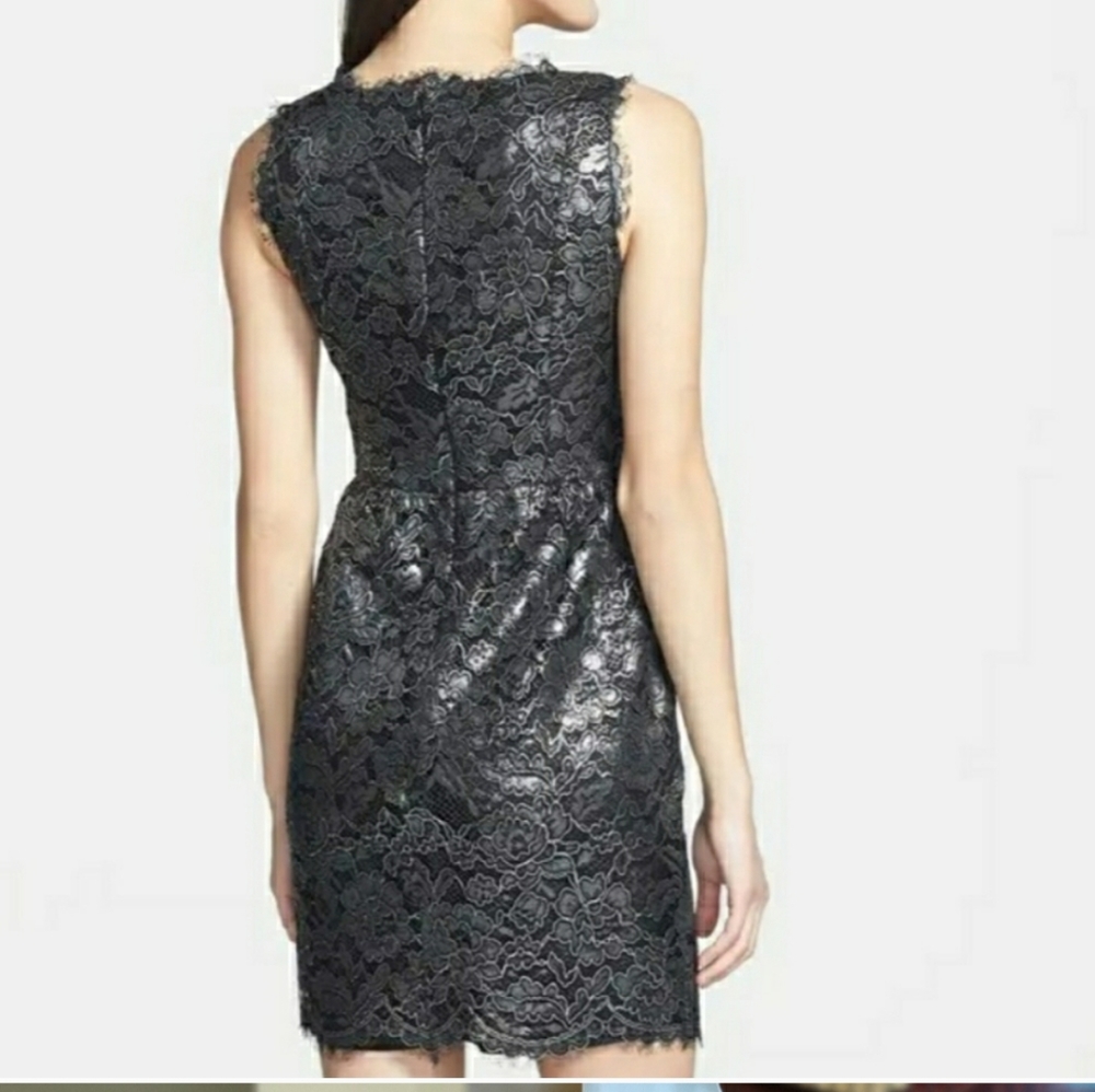 Shoshanna Sierra Foiled Scalloped Lace Party Dress View 2